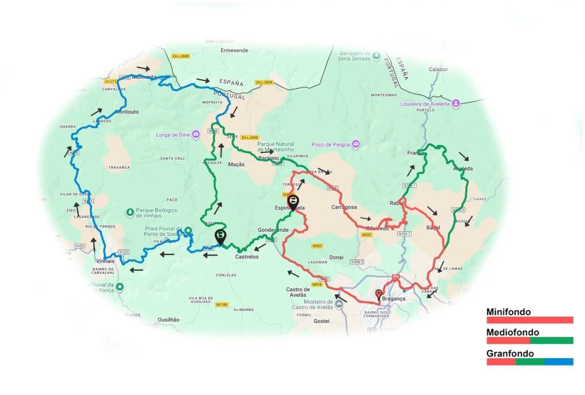 Bragança Granfondo Routenkarte