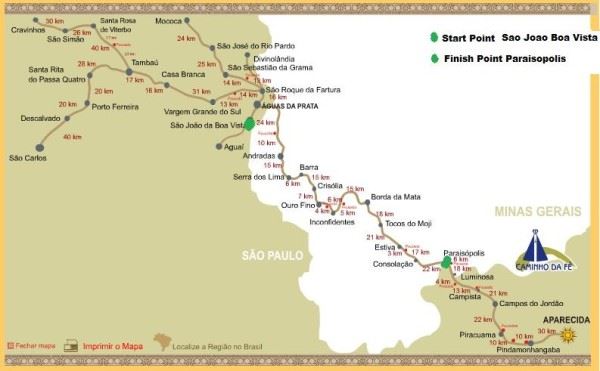 Brazil 135 Ultramarathon Route Map