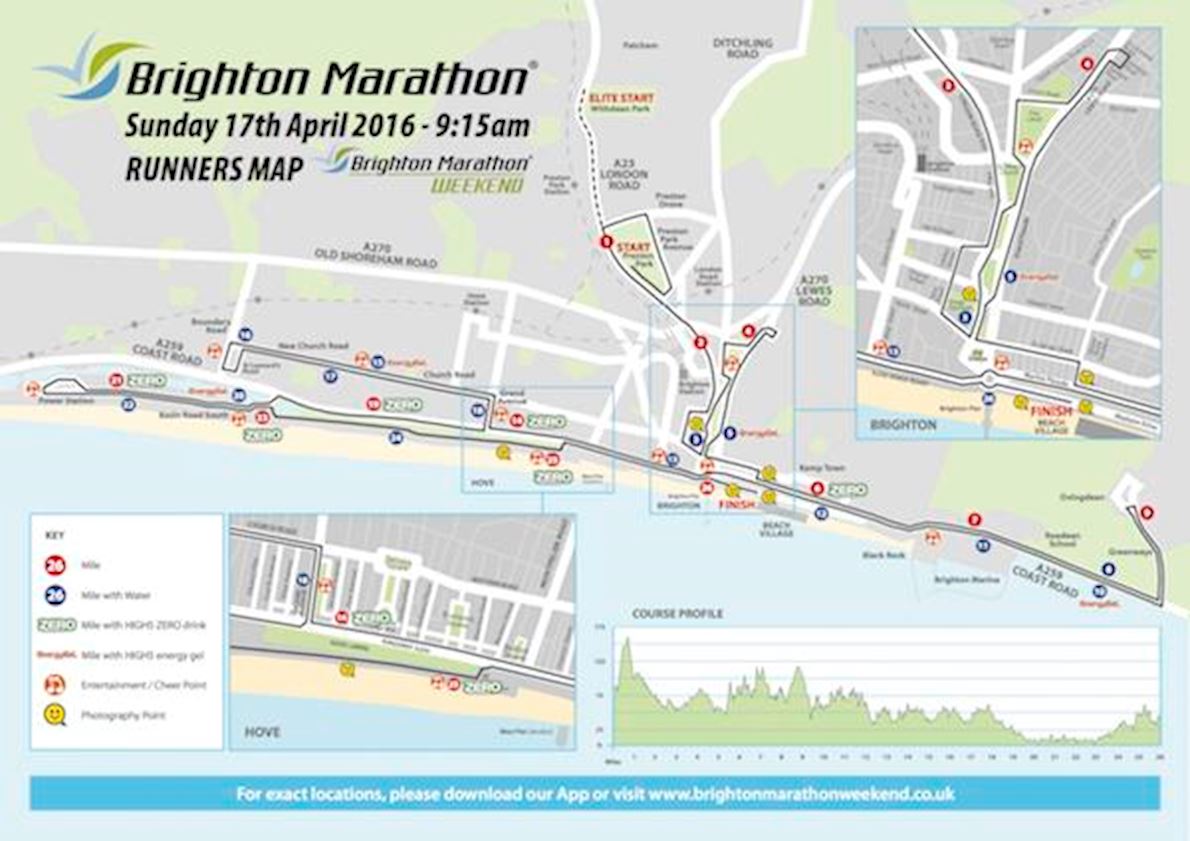 Brighton Marathon Mapa Del Recorrido De Brighton Marathon Mapa Del Recorrido De