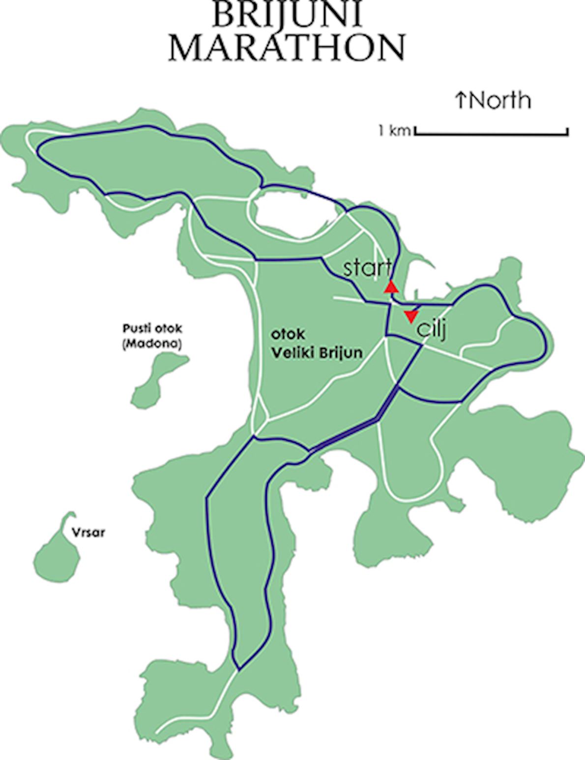 Brijuni Half Marathon & 10K Route Map