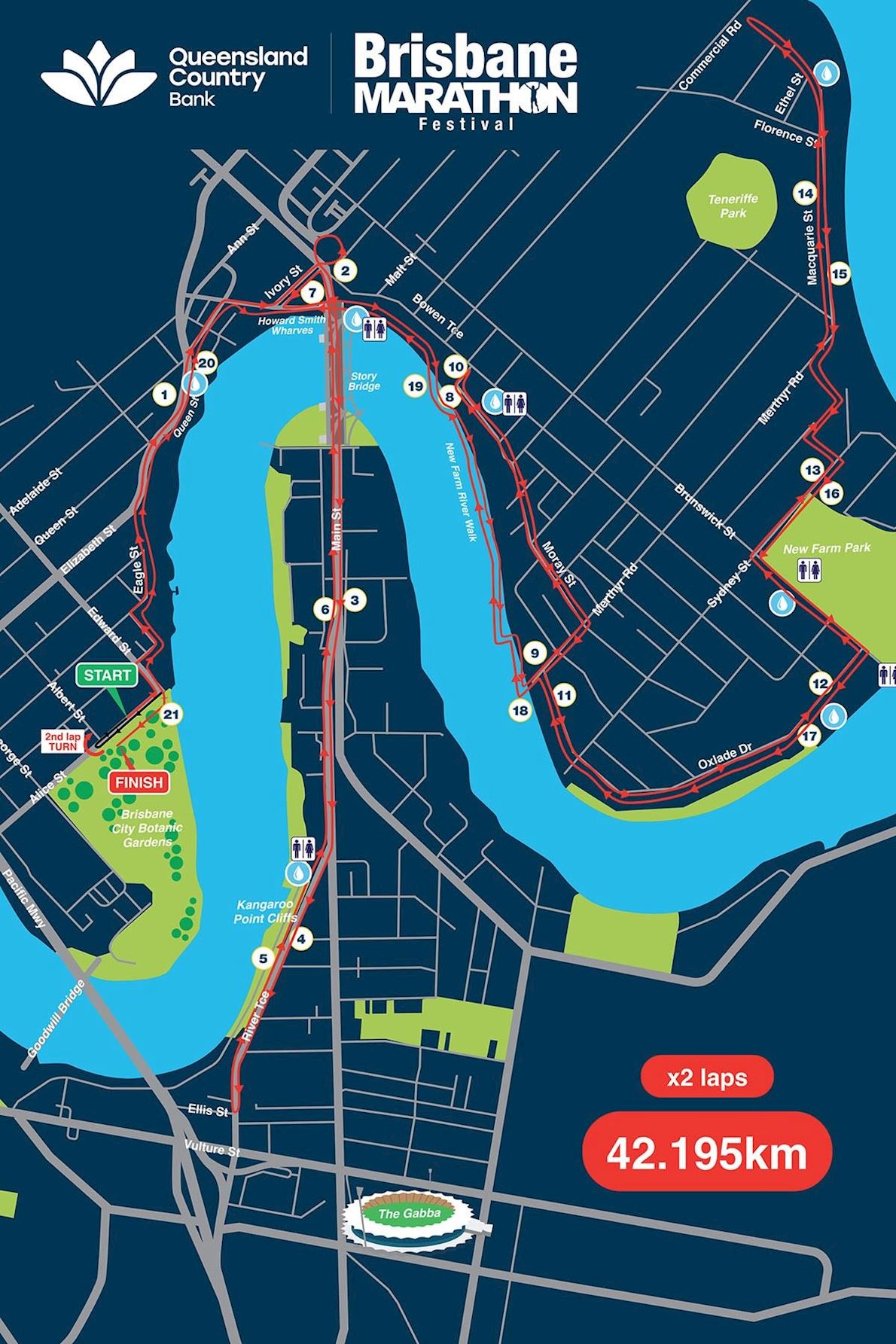 Brisbane Marathon Festival 路线图