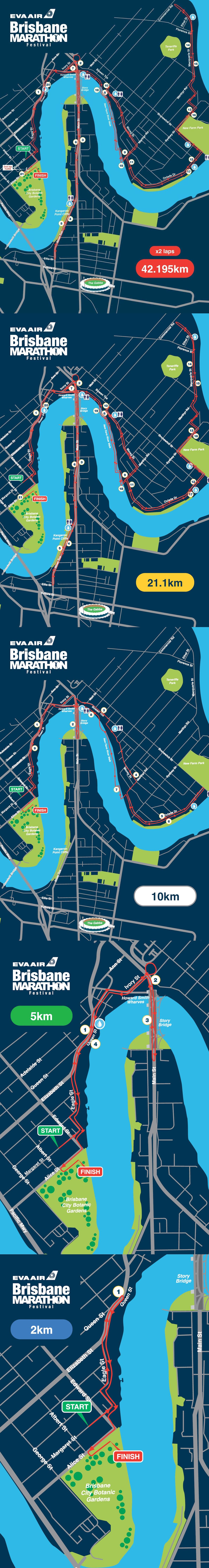Brisbane Marathon Festival Route Map