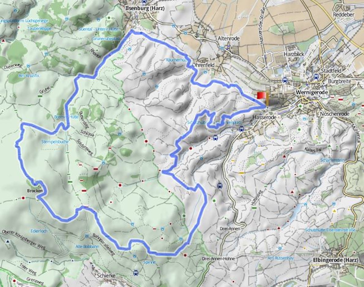 Brocken Marathon MAPA DEL RECORRIDO DE