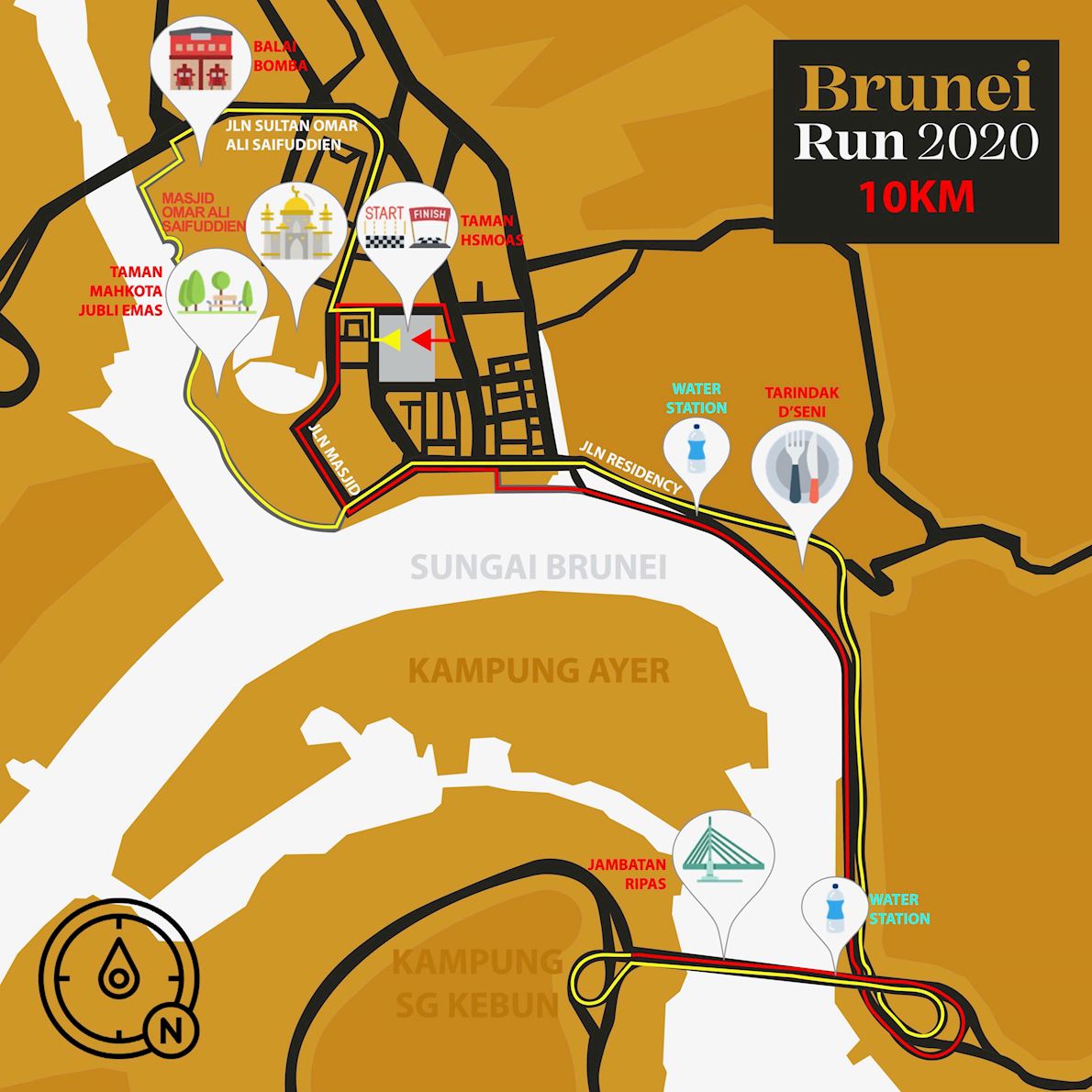 Brunei Run  ITINERAIRE