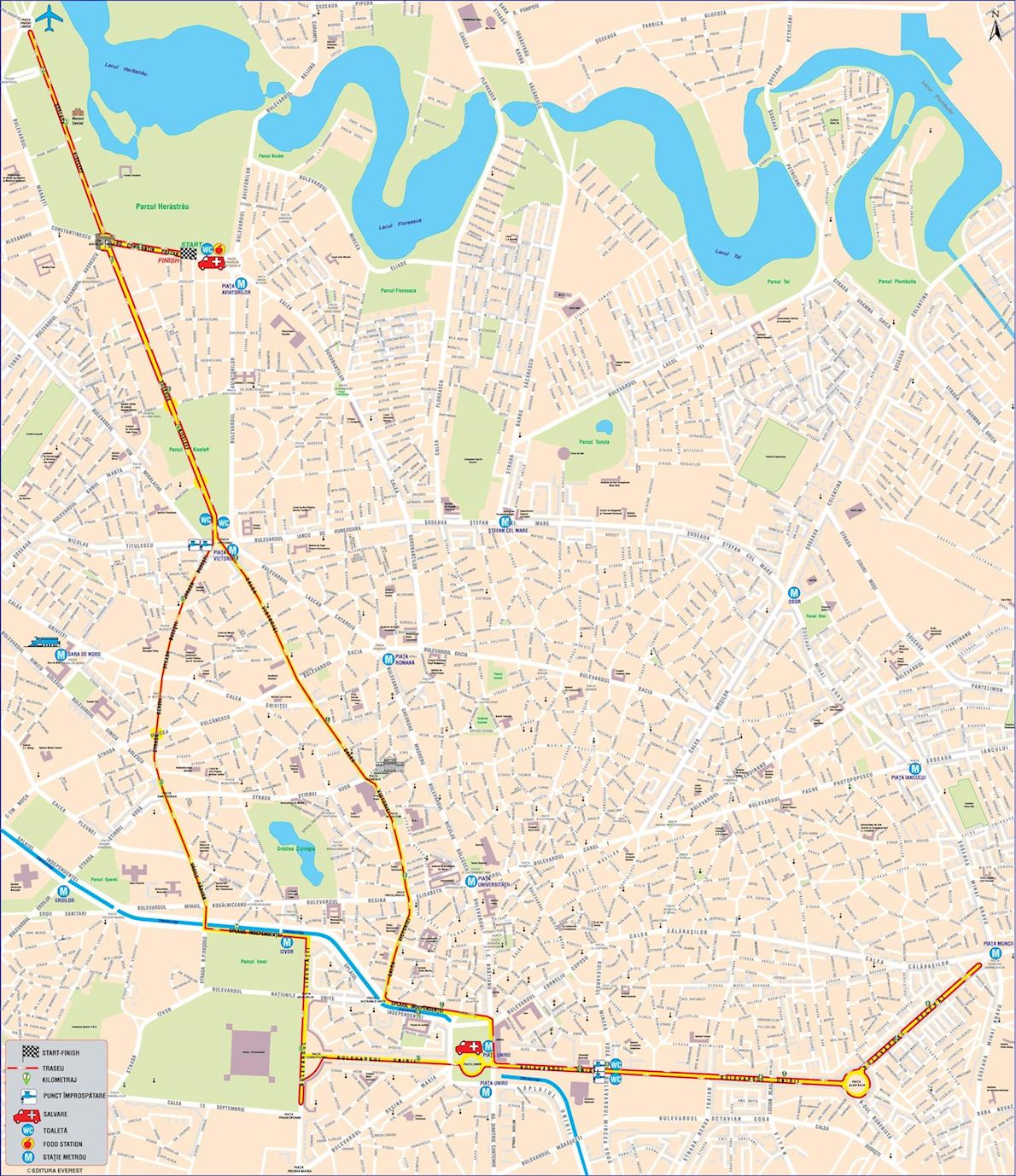 Bucharest International Half-Marathon by Constantina Dita presented by Decathlon  Mappa del percorso