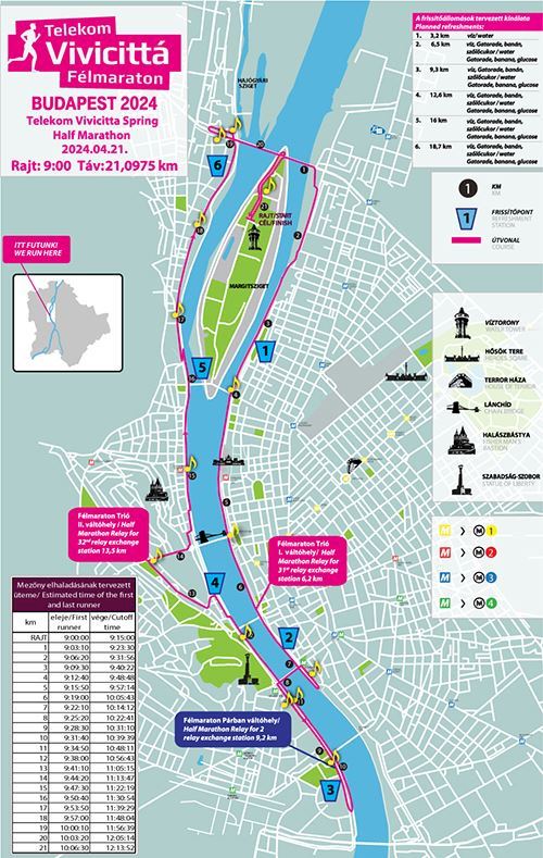Telekom Vivicitta Spring Half Marathon Route Map