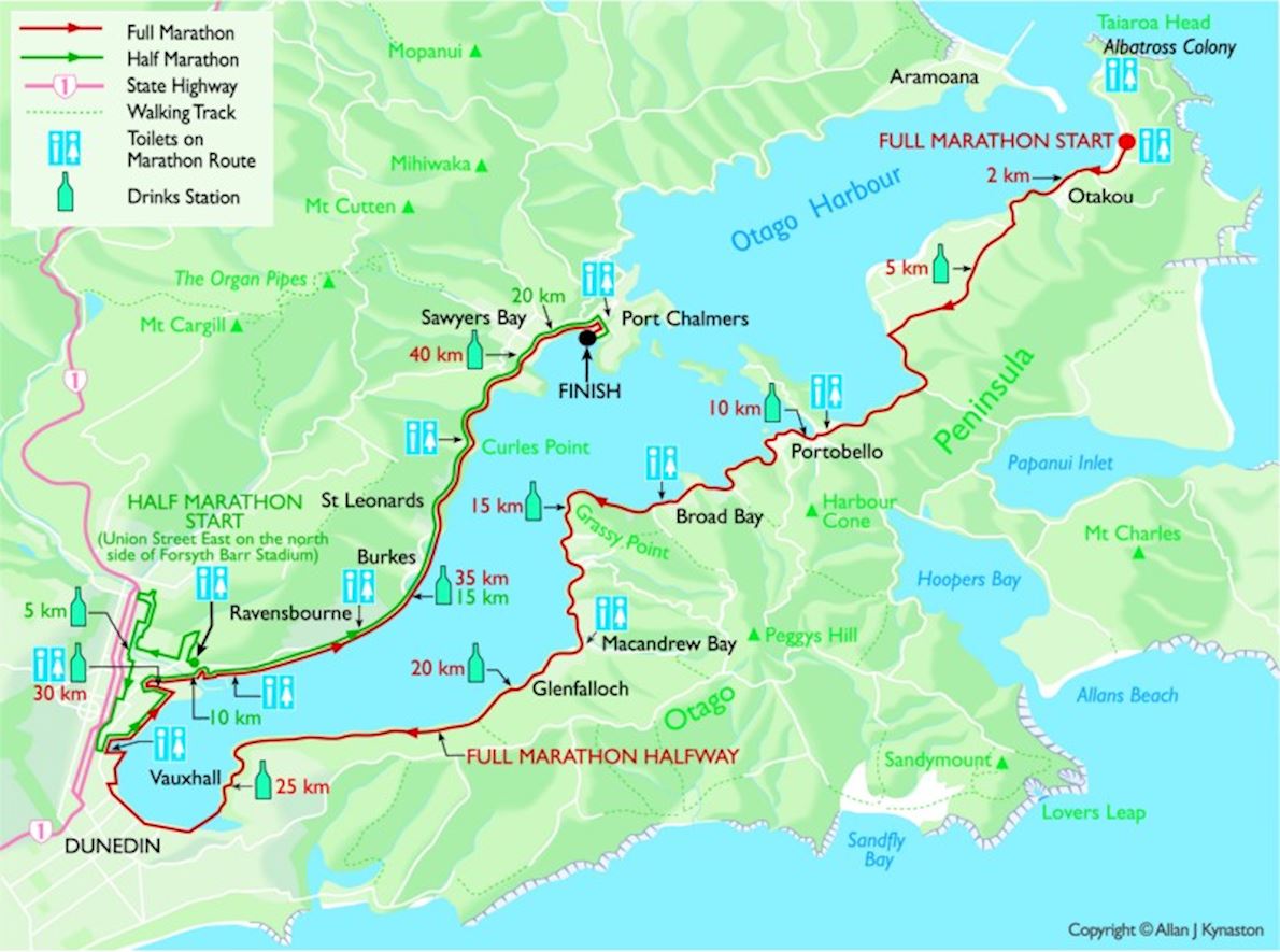 Dunedin Marathon Route Map