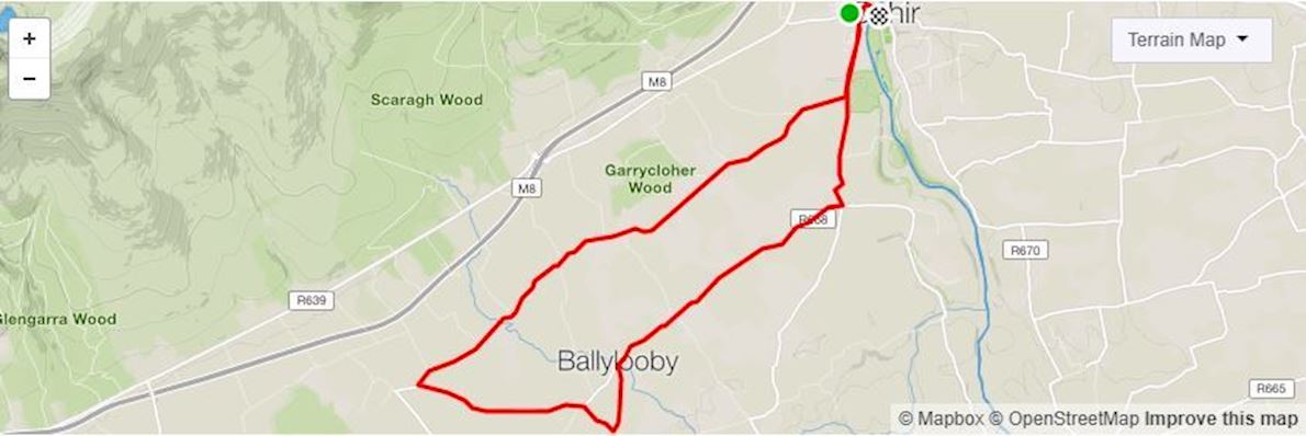 Cahir Half Marathon and Relay Route Map