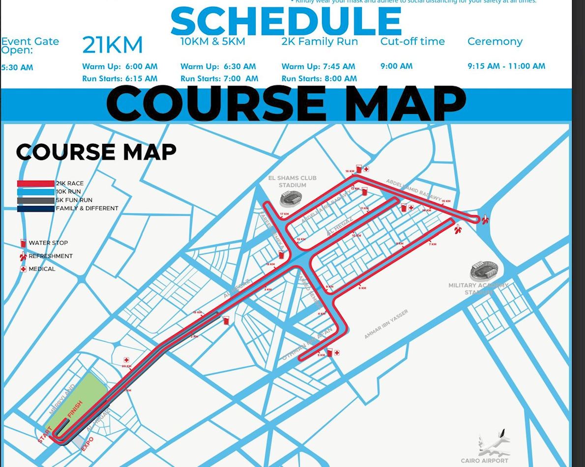 Cairo Half Marathon Route Map