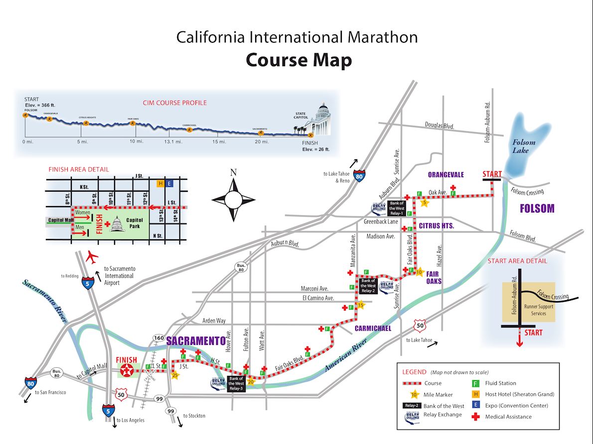 California International Marathon Routenkarte