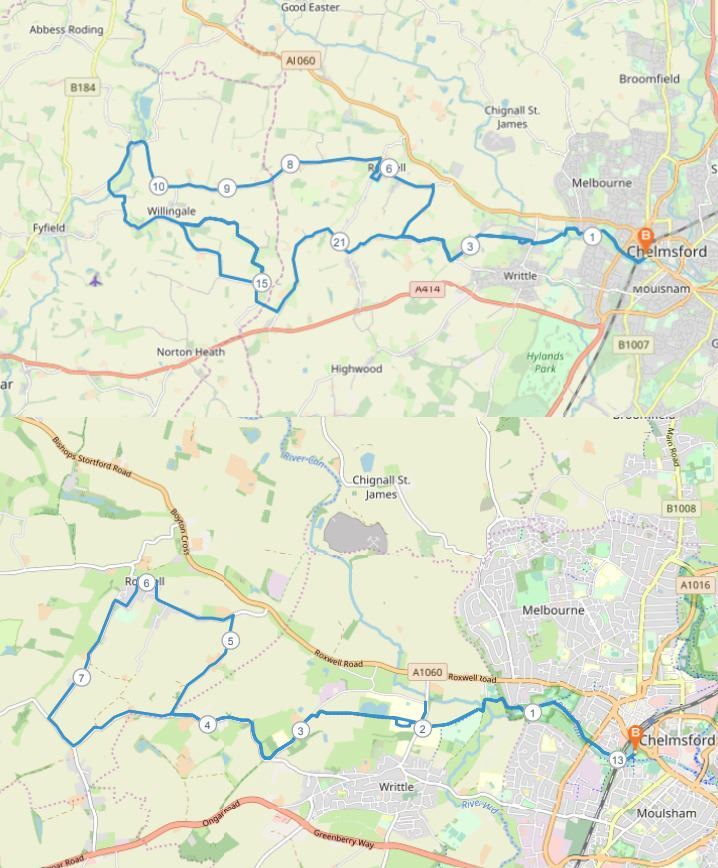 Chelmsford Marathon & Half Marathon Route Map