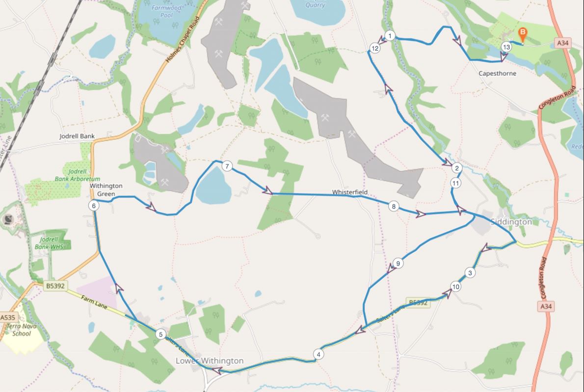 Cheshire Half Marathon Mappa del percorso