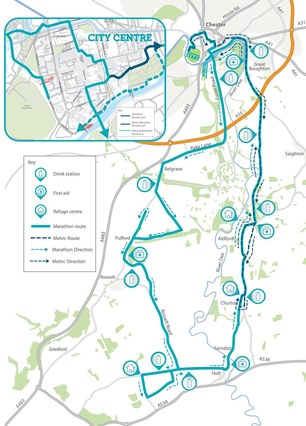 MBNA Chester Marathon 路线图