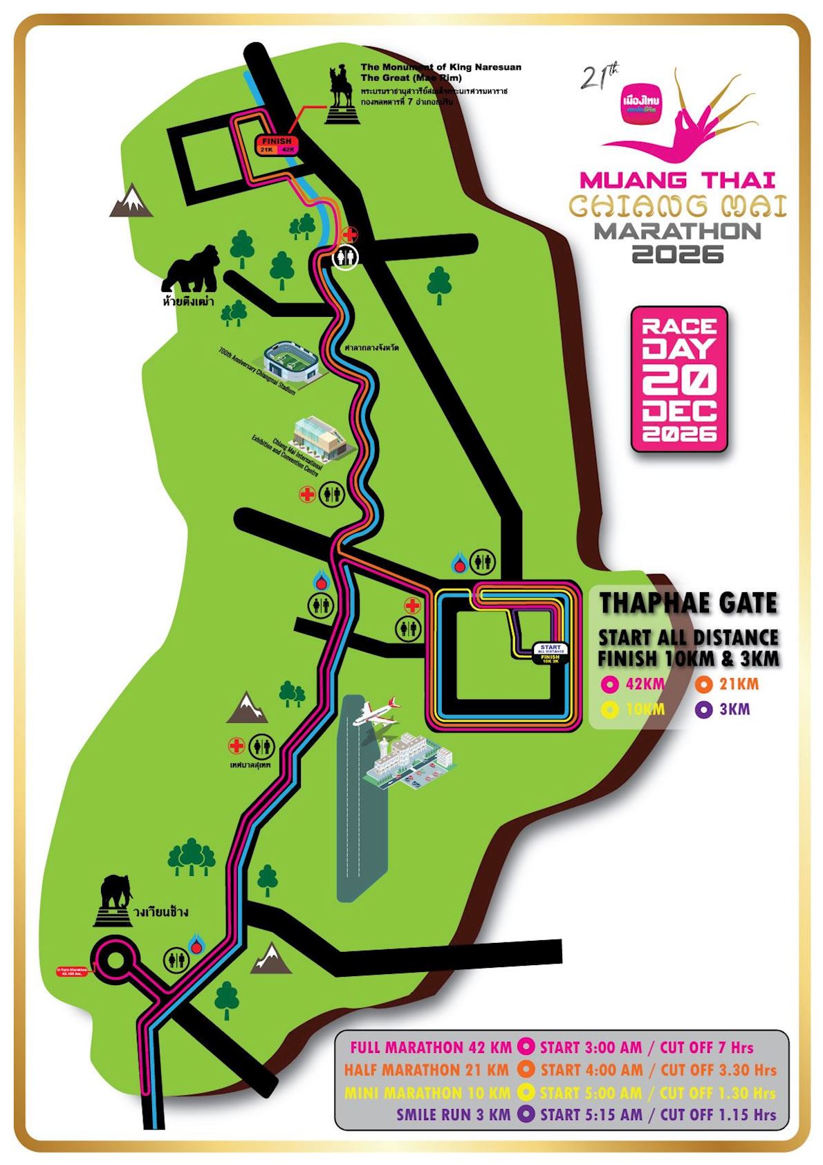 Chiang Mai Marathon Mappa del percorso