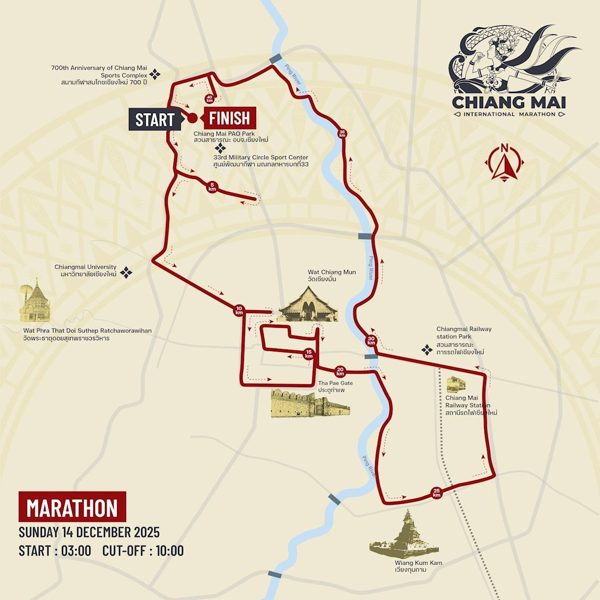 Chiangmai International Marathon ITINERAIRE
