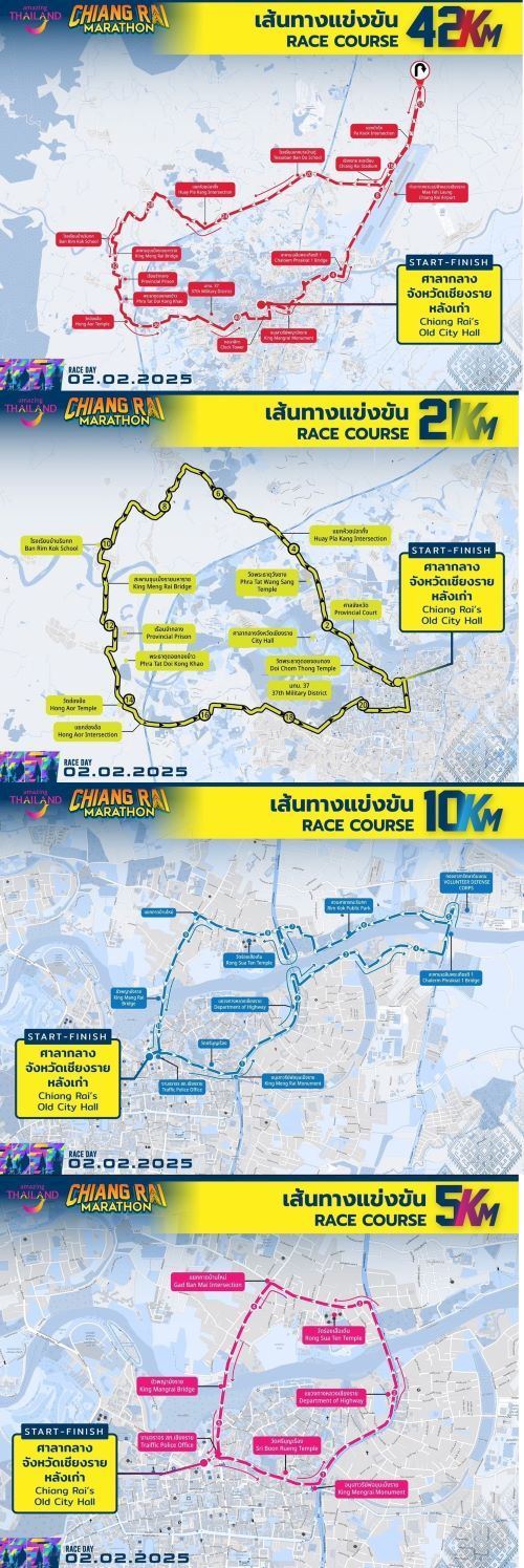 Chiangrai Marathon MAPA DEL RECORRIDO DE