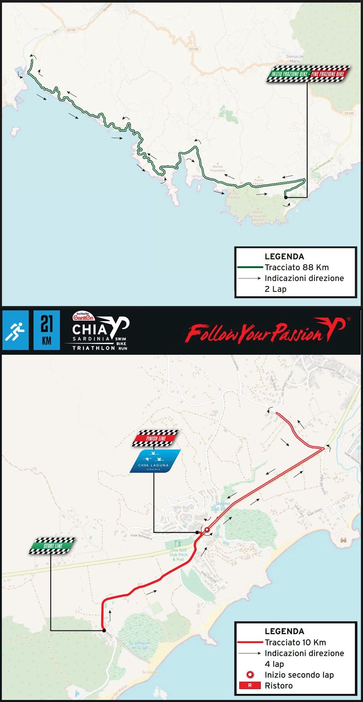 ChiaTri Sardinia Route Map