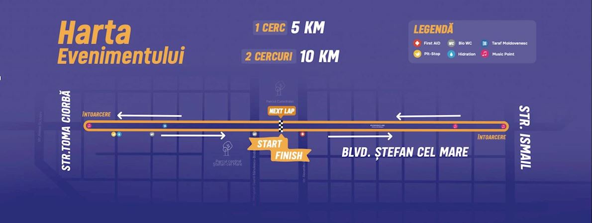 Chisinau 10 km Night Run MAPA DEL RECORRIDO DE