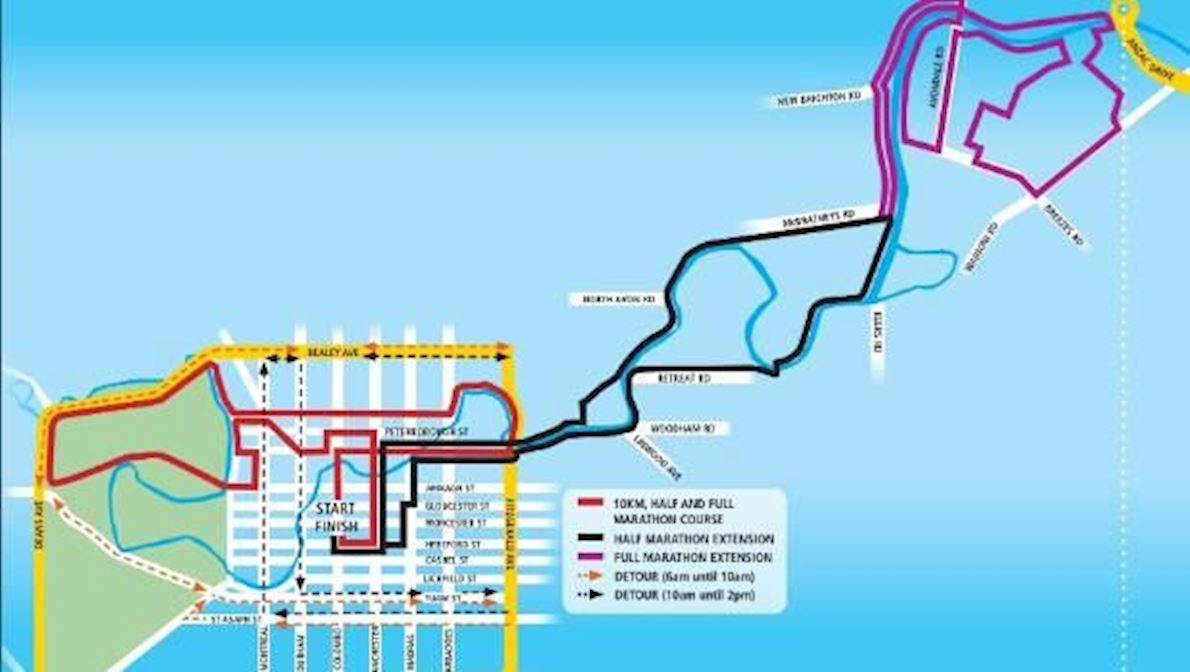 Christchurch Marathon 路线图