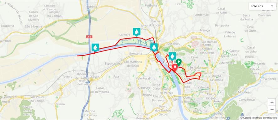 Coimbra Half Marathon Route Map