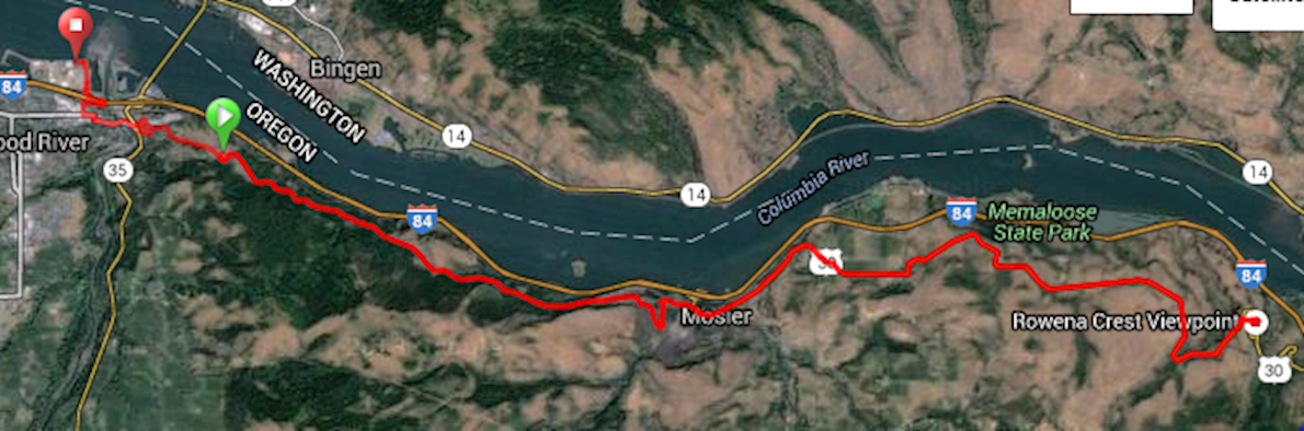 Columbia Gorge Marathon & Half 路线图