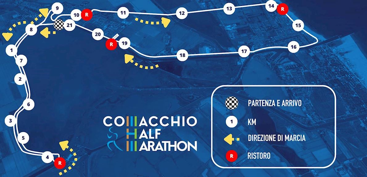 Comacchio Half Marathon Mappa del percorso