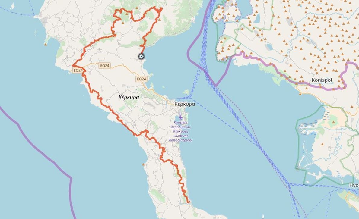 Corfu Mountain Trail MAPA DEL RECORRIDO DE