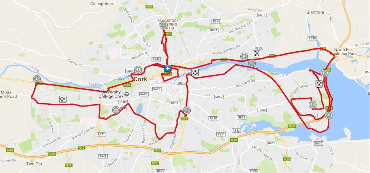 Cork City Marathon ITINERAIRE