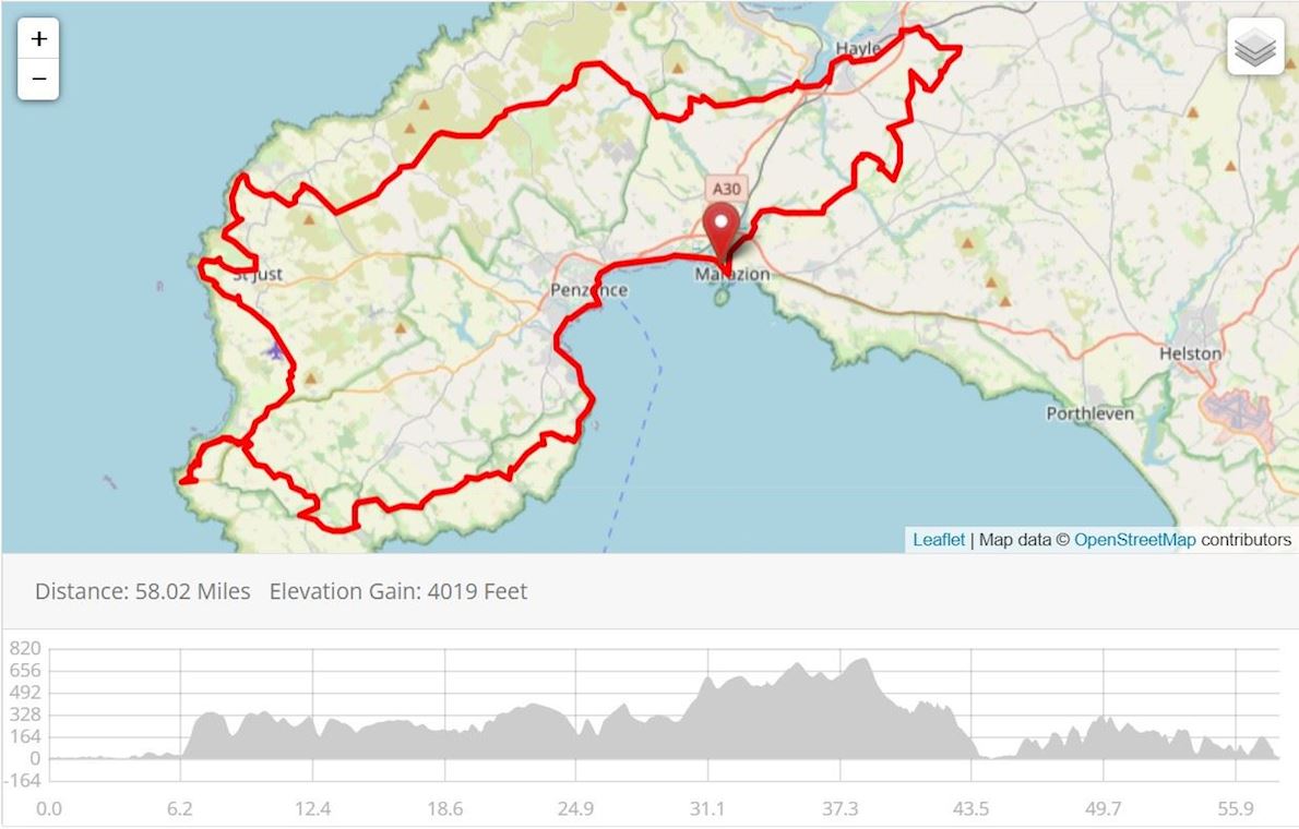 Cornwall Grit MAPA DEL RECORRIDO DE