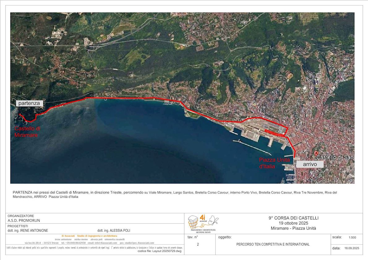 Corsa dei Castelli di Trieste Routenkarte