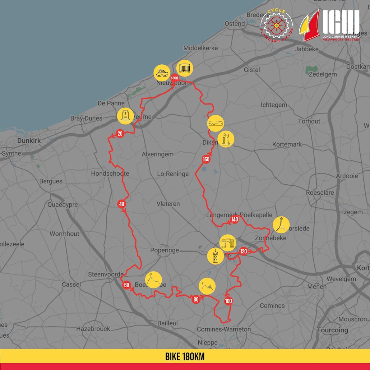 Cycle Flanders Fields Route Map