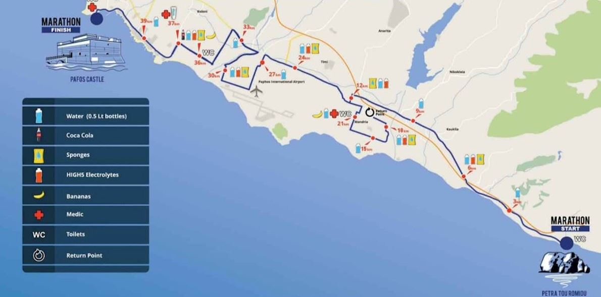 Logicom Cyprus Marathon MAPA DEL RECORRIDO DE