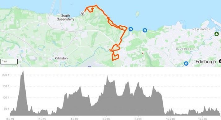 Dalmeny Trail Half Marathon Routenkarte