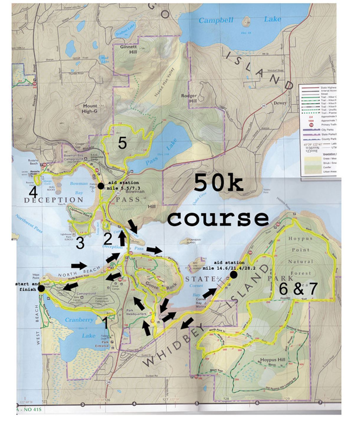 Deception Pass 50k Course Map 1190 