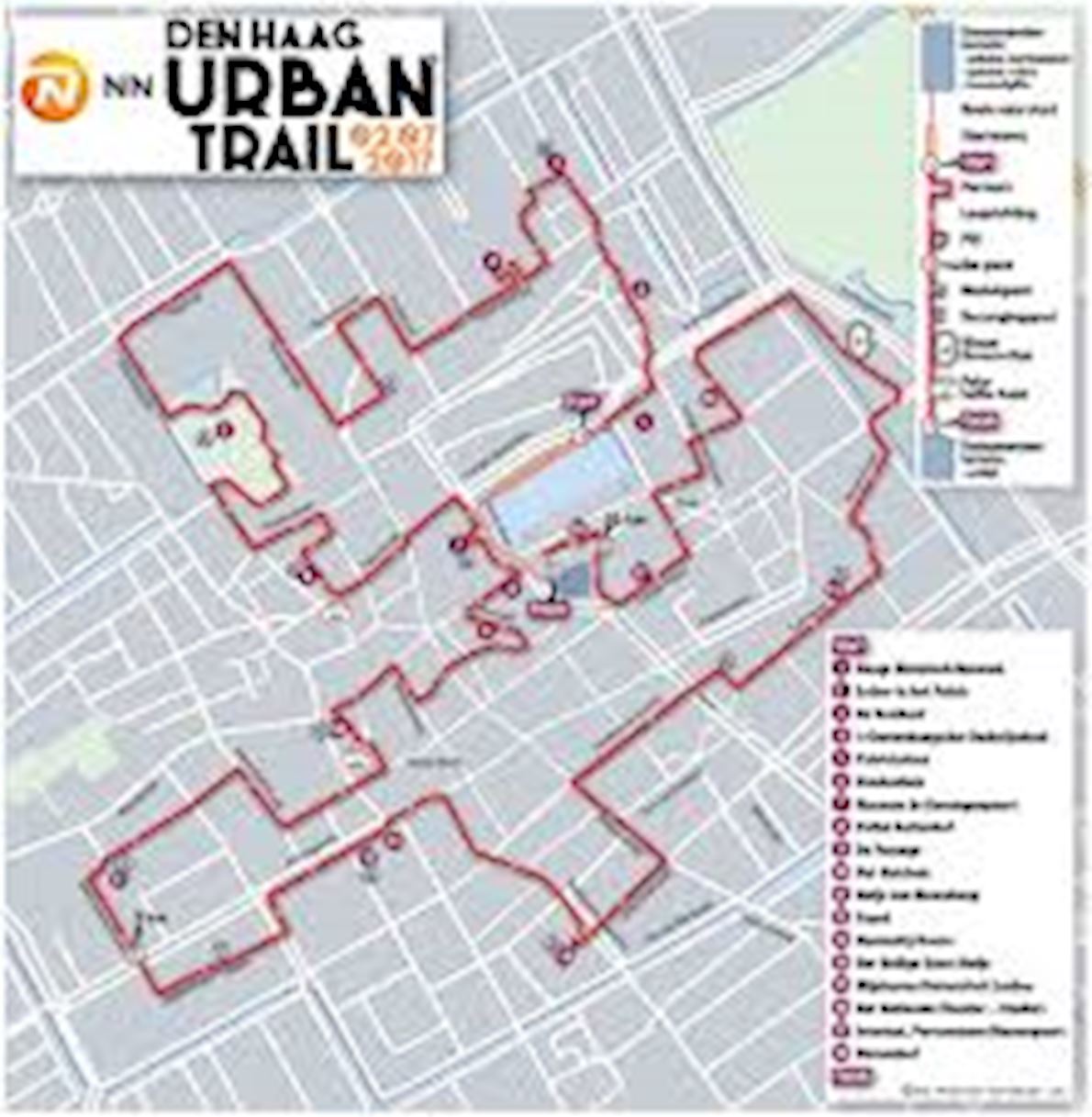 Den Haag Urban Trail Route Map
