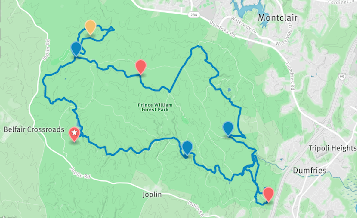 Devil Dog Ultras Route Map