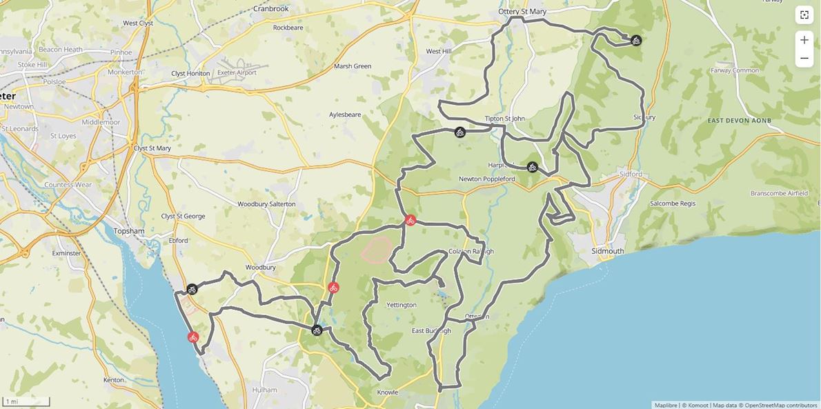 Devon Grit Route Map