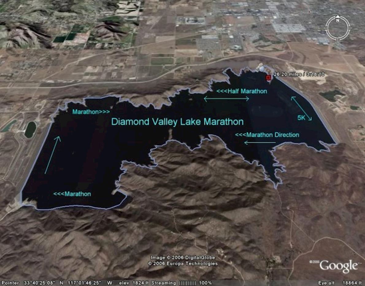 Diamond Valley Lake Marathon Mappa del percorso