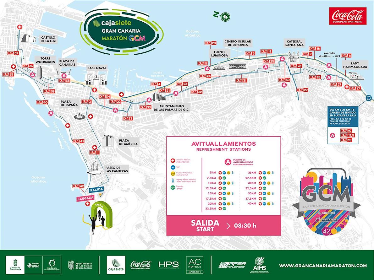 Løypekart Grand Canaria marathon