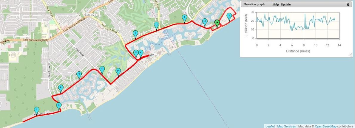 Grand Bahama Dog Days Half Marathon 路线图