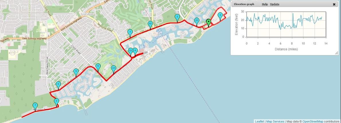 Grand Bahama Dog Days Half Marathon MAPA DEL RECORRIDO DE