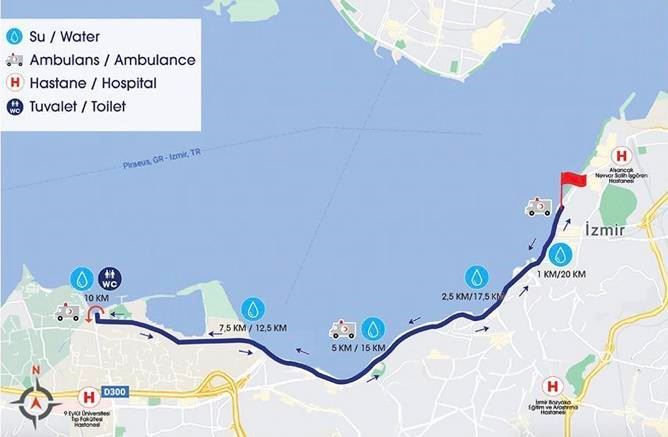 Dokuz Eylül Izmir Half Marathon Routenkarte