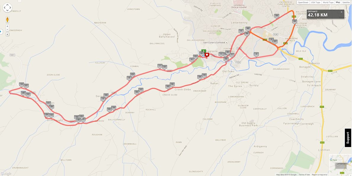 Donegal Half Marathon Mappa del percorso