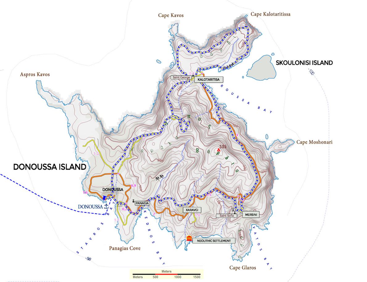 Donoussa Trail Running Route Map