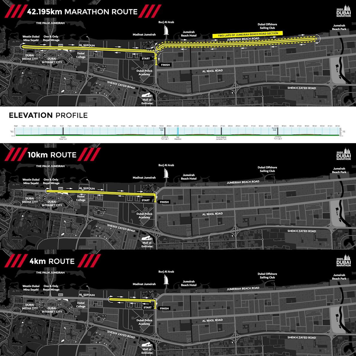 Dubai Marathon Mappa del percorso