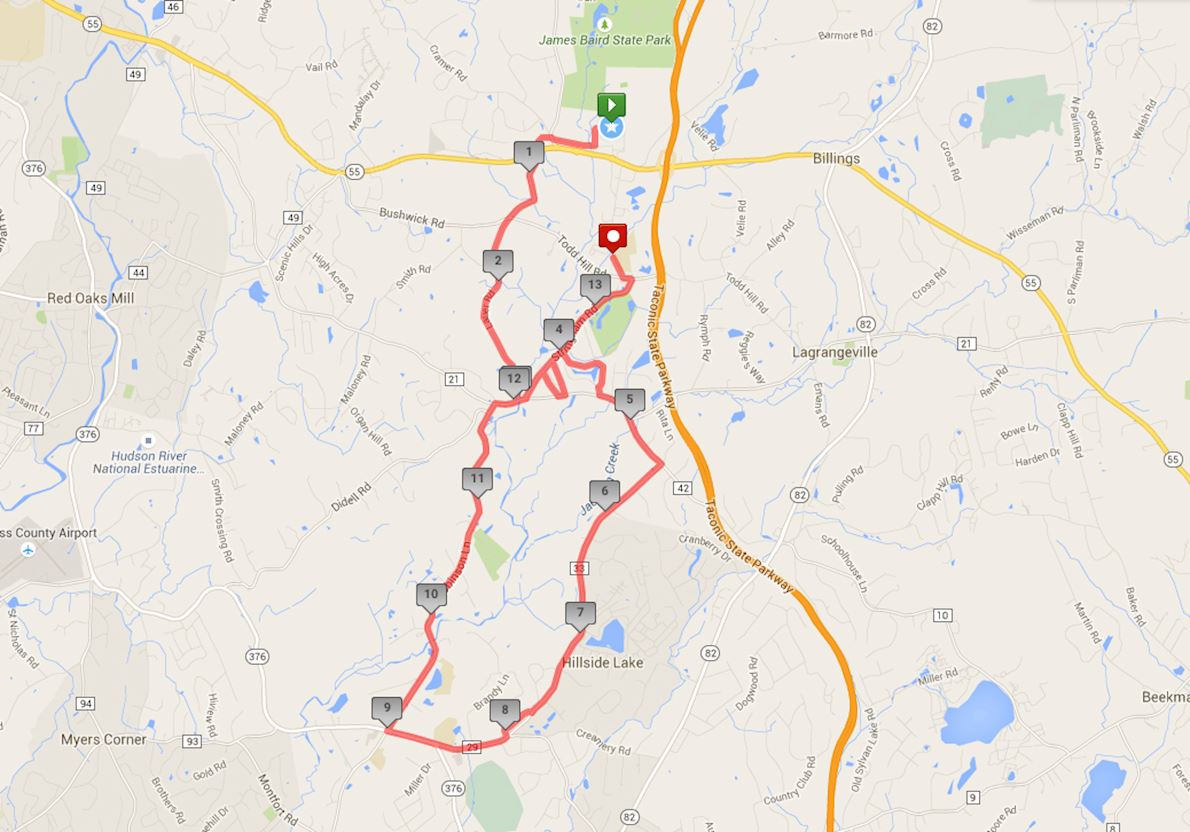 Dutchess County Classic Route Map