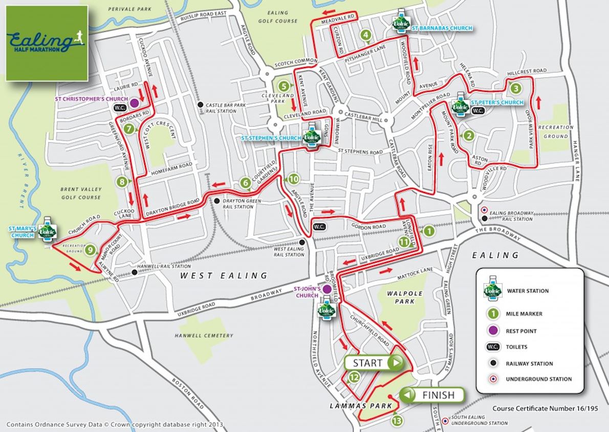 Ealing Half Marathon 路线图