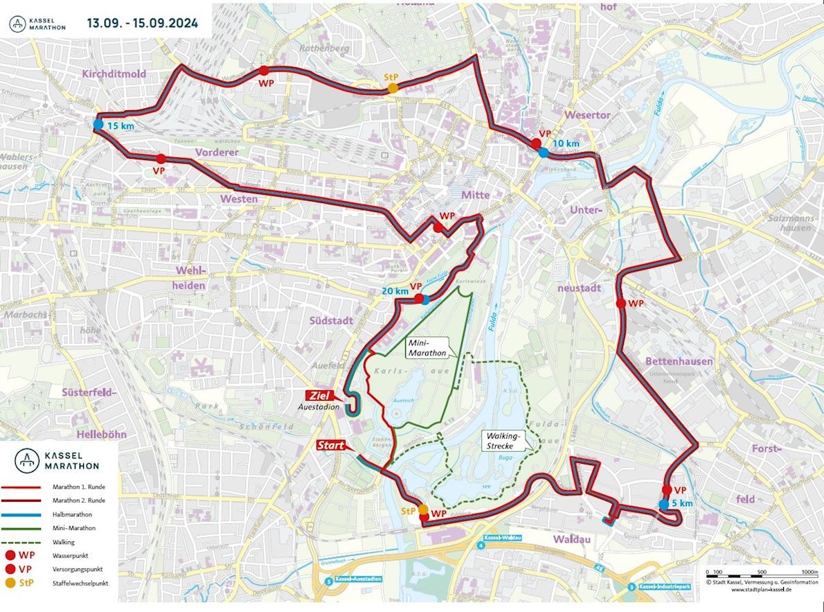 Kassel Marathon Mappa del percorso