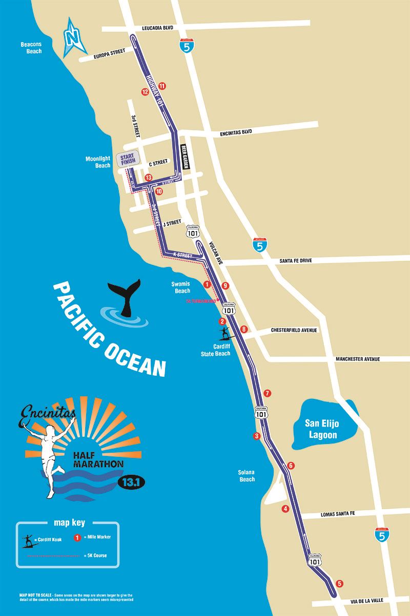 Encinitas Half Marathon Route Map