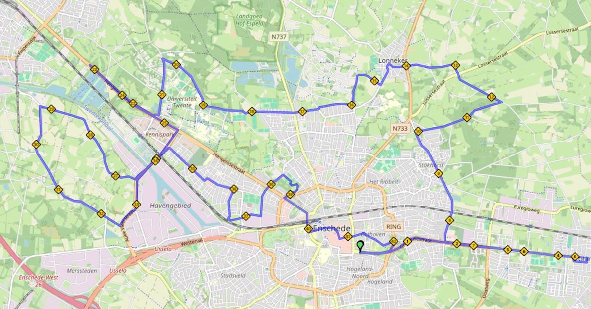 Enschede Marathon MAPA DEL RECORRIDO DE